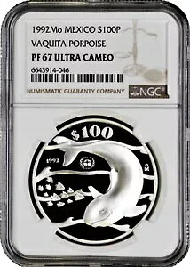 ���L�V�R 100 �y�\ 1992�ANGC PF67 UC�A�uVaquita (Phocoena sinus)�v���