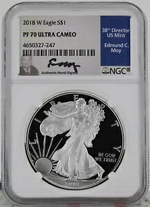 2018 W $1 �V���o�[ �C�[�O�� NGC PF70 �E���g�� �J���I ���C �V�O�l�`���[�B NGC �l�A$265.00