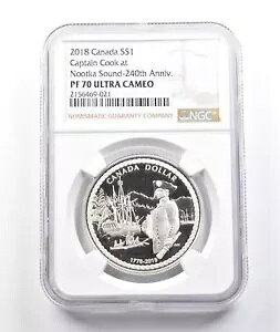 2018 �J�i�_ �V���o�[ �_���[ �L���v�e�� �N�b�N �k�[�g�J �T�E���h 240 ���N�L�O PF70 UCAM NGC *3812