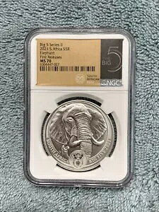 2021 ��A�t���J 5 �����h �G���t�@���g 1OZ �t�@�C�� �V���o�[ NGC MS 70 ���񃊃��[�X Big 5
