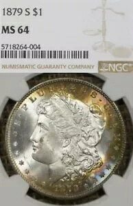 1879-S $1 NGC MS64 ���[�K�� �V���o�[ �_���[ �T���t�����V�X�R - ���q�𐮂��܂���!