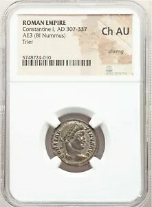 1 ? 3 BL Nummus Constantine I the Great Trier AD 323-324 NGC Ch AU �V���o�[�����O