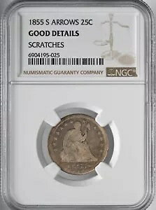 1855-S 25C �V�[�e�b�h ���o�e�B �N�H�[�^�[ NGC �ו��u���v #6904195-025