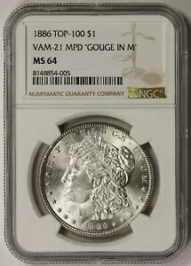 1886 VAM-21 MPD �u�K�E�W �C�� M�v �g�b�v 100 �����K�� �h�� 1 �h�� MS 64 NGC