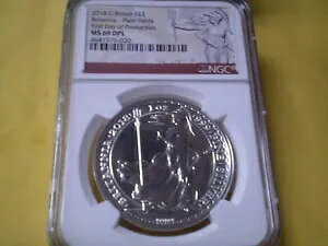 2018 �O���[�g�u���e�� �V���o�[ �u���^�j�A - �v���C�� �t�B�[���Y 1 �I���XFDOP MS 69 DPL NGC �R�C��