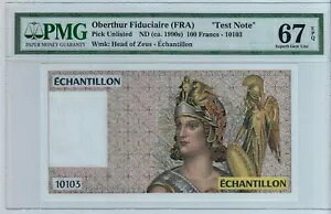 Oberthur Fiduciaire (FRA) eXgm[g 1990 N 100 t - 10103 B PMG 67 SU.GEM.UNC