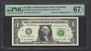 č 1$ 2021 Fr#3007-D (DC ubN) s[^[ S/N 29152915 UNC O[h 67
