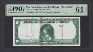 �A�����J���o���N ABNC 10 ���j�b�g 1929(ND1960s-70) �e�X�g�m�[�g�W�{ UNC �O���[�h 64