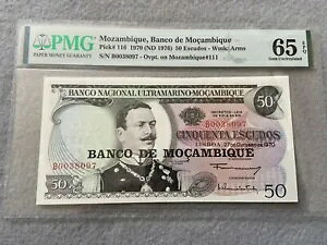 1970 (ND 1976) Ur[NABanco de Mocambique 50 Escudos PMG F