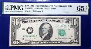 1985 $10 AMs Fr-2027-J JUXVeB PMG65 WF EPQ