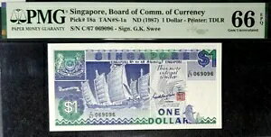 PMG GEM 66 EPQ 1987 �V���K�|�[�� $1 �h�� b/���� S/N C/67 069096(+���� 1 ����)#18797