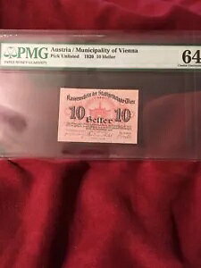 1920�N �I�[�X�g���A/�E�B�[���s 10 Heller Pick ����� PMG 64 EPQ UNC