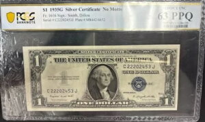1935G $1  Vo[ؖ bg[Ȃ Fr. #1616 PMG 63 PPQ