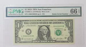2013 $1 1 �h�� �T���t�����V�X�R FRN 3001-L ���[�_�[ �V���A���ԍ� 39022093 PMG 66 EPQ
