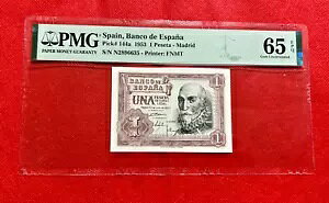1953 1 ペセタ スペイン バンコ デ エスパーニャ ピック# 144a PMG 65 EPQ