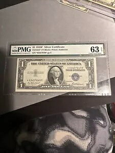 1935F $1 1 �h�� �V���o�[ �ؖ��� �X�^�[�m�[�g �u���[ �V�[�� PMG 63EPQ FR.1615*