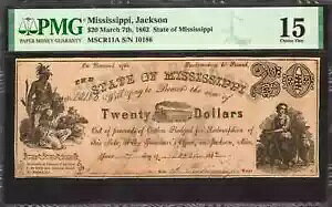 1862�N $20 �W���N�\�� �~�V�V�b�s ����x��̒ʉ� MSCR11A ���� PMG 15 CH F (058)