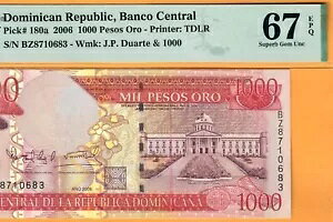 h~jJa-1000 y\ I-2006-sbN 180a **PMG 67 EPQ SUPERB GEM UNC**POP 1**