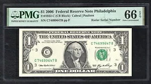 FR 1932-C 2006 $1 AMu[_[ S/N C74699647Bv PMG GEM UNC-66EPQ
