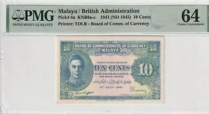 �}���� 1941 10 �Z���g PMG �F�莆�� UNC 64 �s�b�N 8a