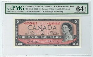 1954 �N�J�i�_��s��� $2 BABN - Mod.�|�[�g���[�g BC-38bA PMG 64 EPQ