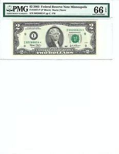 2003 $2 FRN FR1937I* PMG 66 EPQA~lA|X * S/N I00266614* ɒӂĂB