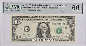 PMG Gem Unc 66 EPQ $1 1977 �y���V���o�j�A�B�t�B���f���t�B�A �č��A�M������s���� Fr#1909-C