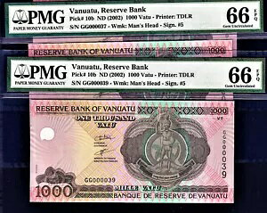 okAc 1000 oc ND (2002) LOW VA 000037 ܂ 000039 P-10b GEM UNC PMG 66 EPQ