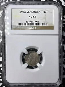 1894-A �x�l�Y�G�� 1/4 �{���o�� NGC AU55 ���b�g#G6949 �V���o�[!