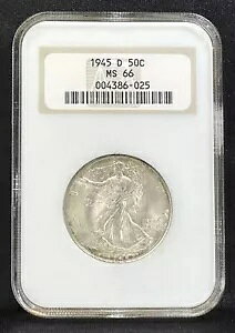 1945-D �E�H�[�L���O ���o�e�B �n�[�t�_���[ NGC MS66 Gen 5 ���C���Ȃ� �t�@�b�e�B �X���u �V���o�[