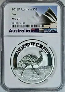 2018 �I�[�X�g�����A EMU 1 �I���X .999 ���� $1 �R�C�� NGC �~���g �X�e�[�g 70