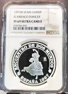 1997 �X�y�C�� �V���o�[ 2000 �y�Z�^�X �t�������R �_���T�[ NGC PF 69 �E���g�� �J���I �g�b�v �|�b�v