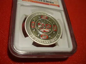 2015 �J�i�_ $25 �V���M���O ���[�� �}�X�N - �n�C�����[�t �G�i���� �V���o�[ - NGC PF 70 UC