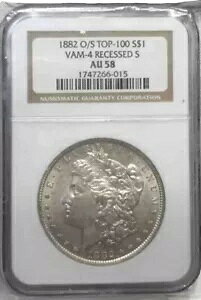 1882 O/S ���[�K�� �V���o�[ �_���[ VAM-4 NGC AU58
