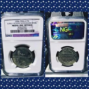 1906 R-PHL-118 J Wannamaker �X�g�A �g�[�N�� NGC UNC �ڍ� �X�N���b�`