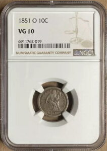 1851-O NGC VG10 ���o�e�B �V�[�e�b�h �_�C�� 10c - �j���[�I�[�����Y �~���g