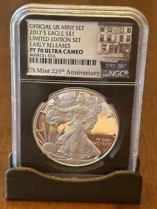 2017-S アメリカン シルバー イーグル NGC PR70 ウルトラ カメオ リミテッド エディション。ブラックコア!!