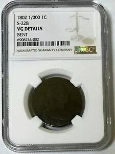 1802 S-228 1/000 ドレープバスト ラージセント 1C NGC VG ディテール 曲がり非常に良好なディテール