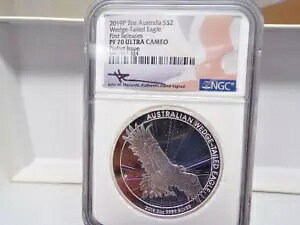2019 P $2 �I�[�X�g�����A 2oz �V���o�[ �E�F�b�W�e�C���h �C�[�O�� NGC Rev PF70 �E���g�� �J���I