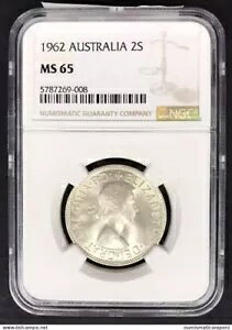 �I�[�X�g�����A 1962 �t�B�I���[�m �t������ Ag. KM#60�B NGC MS65