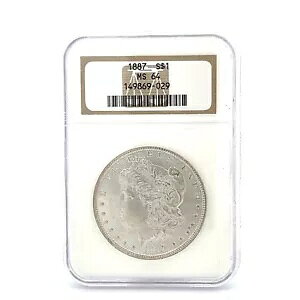 1887 $1 ���[�K�� �V���o�[ �_���[ NGC MS64 - �o�i���� 360° �r�f�I��������������!