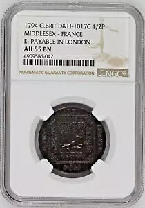 1794 �C�M���X D&H-1017C 1/2 �y�j�[ - �~�h���Z�b�N�X - �t�����X - NGC AU55 BN
