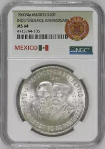 :1960-Mo S10-PESOS LVRƗLO KM#476 NGC MS-64 LOW-POP ~R-6