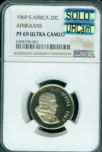 1969 ��A�t���J 20 �Z���g NGC PF69 MAC UHCam SOLO �ō����O���[�h MAC �X�|�b�g���X�B
