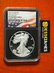2021 W プルーフ シルバー イーグル NGC PF70 ウルトラ カメオ ファースト リリース ブラック コア タイプ 2