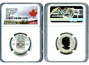 2021 $5 Arms of Canada Silver NGC SP70 ���񃊃��[�X�̏u�Ԃ����A