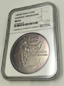 �C���h 100 ���s�[ 1982 NGC MS63 ���Ɠ����n�}�� �f�G�Ȓ��F