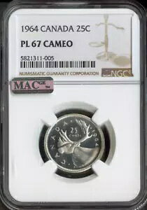 1964 Ji_ 25 Zg Vo[ 25C NGC PL67 JI MAC i