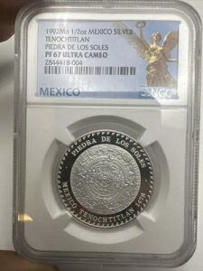 1992mo 1/2oz .999 Piedra De Los Soles PF 67 �E���g�� �J���I ���Ɋ󏭂ȃ��L�V�R