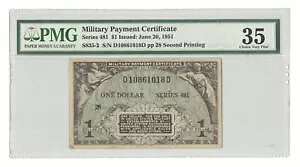 �V���[�Y 481 MPC $1 �ČR�x���ؖ��� ? PMG 35 Choice Very Fine